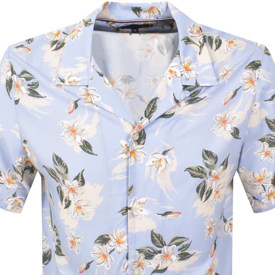 Image number 2 for Tommy Hilfiger Lightweight Floral Shirt Sweet Blue