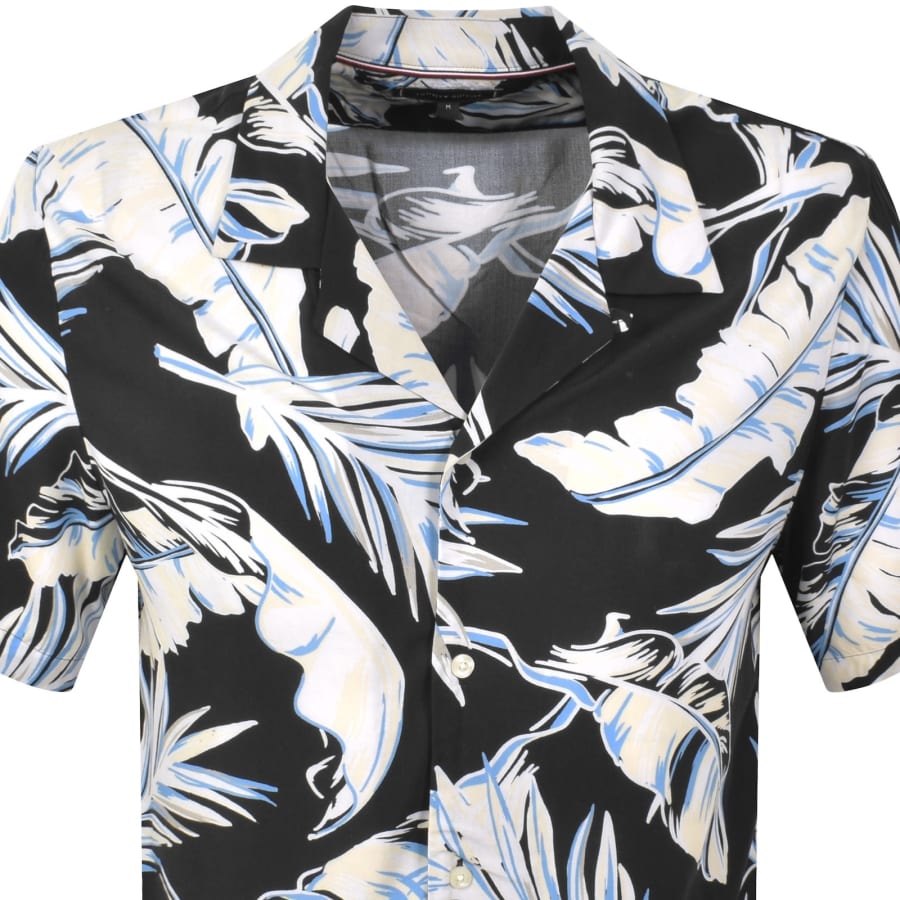 Image number 2 for Tommy Hilfiger Lightweight Leaf Print Shirt Black