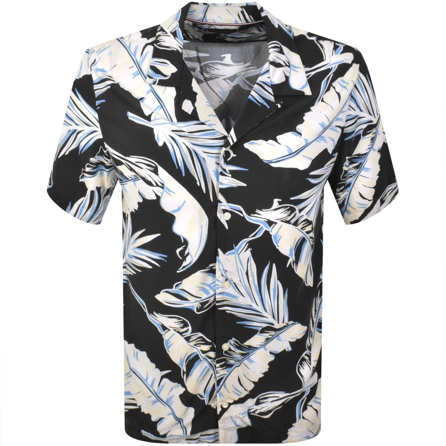 Image number 1 for Tommy Hilfiger Lightweight Leaf Print Shirt Black