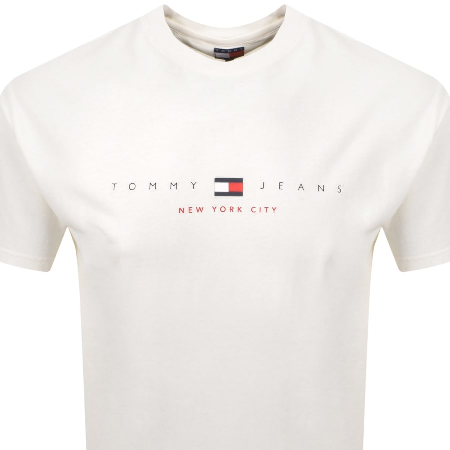 Image number 2 for Tommy Jeans Flag Linear T Shirt White