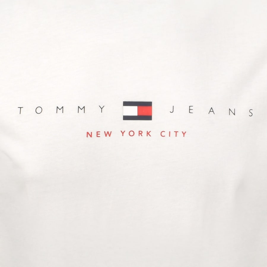Image number 3 for Tommy Jeans Flag Linear T Shirt White