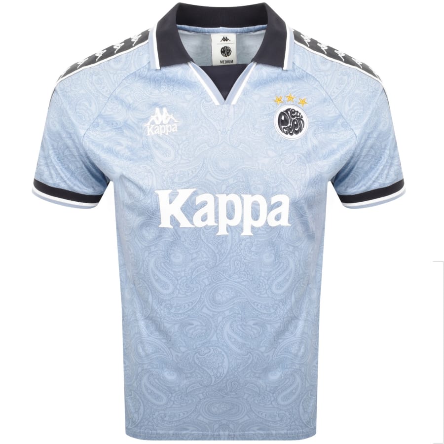 Image number 2 for Pretty Green X Kappa Football T Shirt Blue