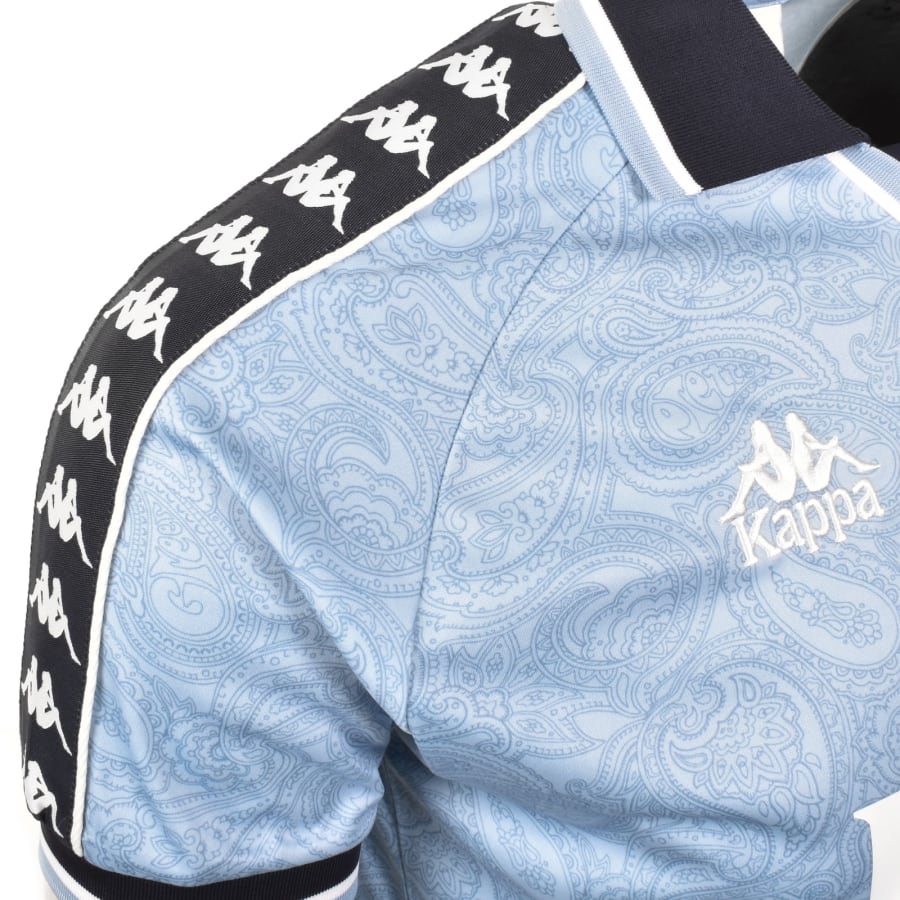 Image number 4 for Pretty Green X Kappa Football T Shirt Blue