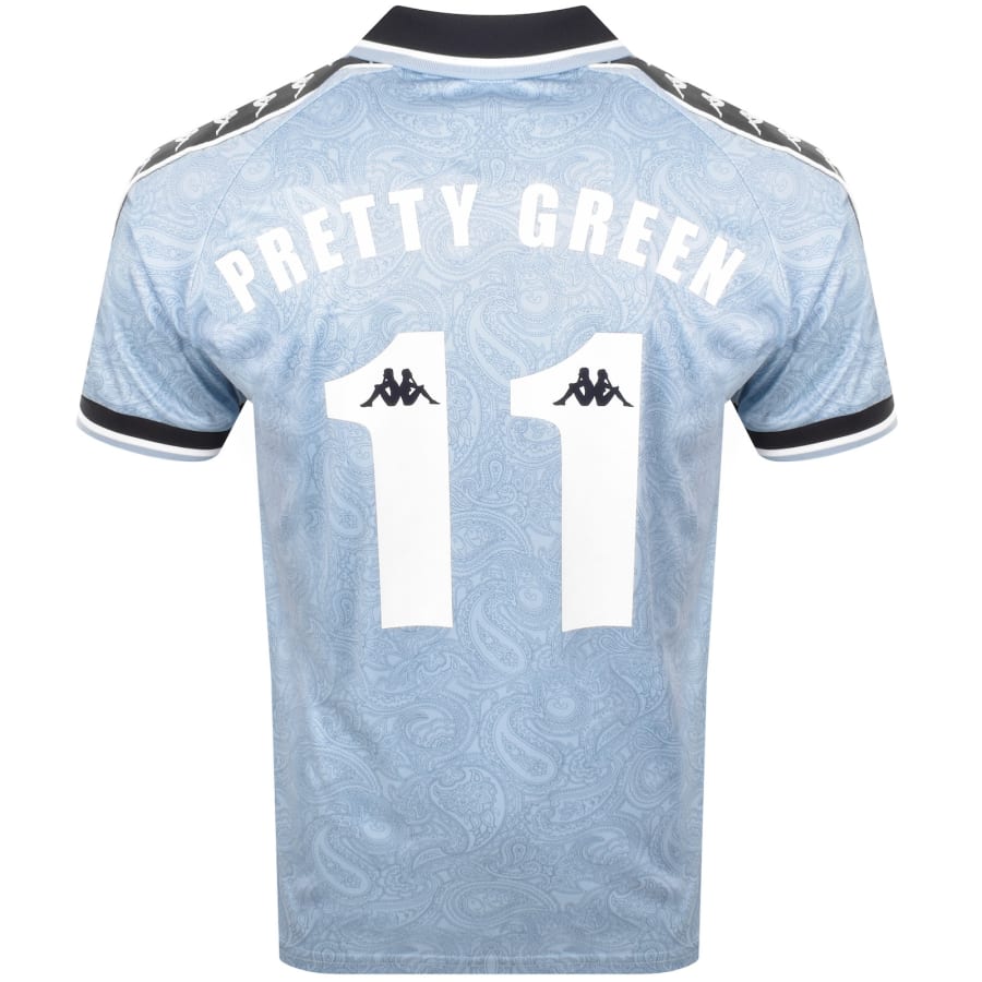 Image number 5 for Pretty Green X Kappa Football T Shirt Blue