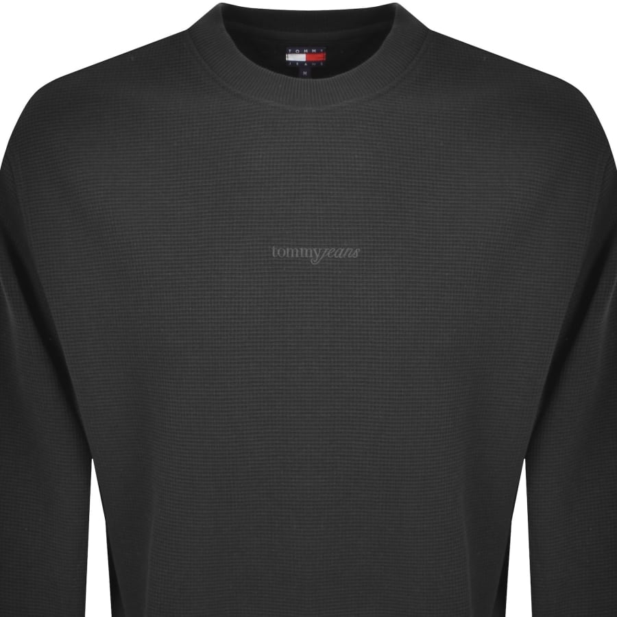 Image number 2 for Tommy Jeans Waffle Sweatshirt Black