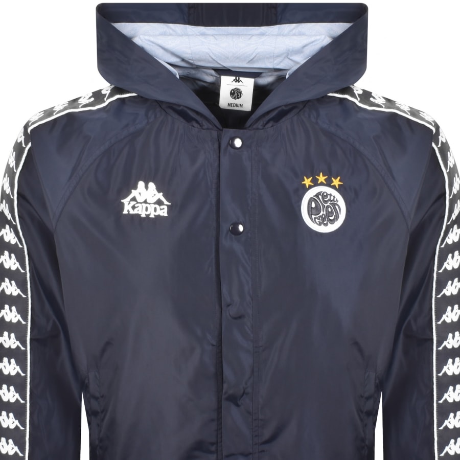 Image number 2 for Pretty Green X Kappa Hooded Jacket Navy