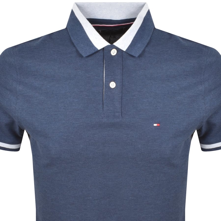 Image number 2 for Tommy Hilfiger Contrast Collar Polo Navy Heather