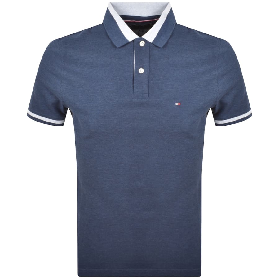 Image number 1 for Tommy Hilfiger Contrast Collar Polo Navy Heather