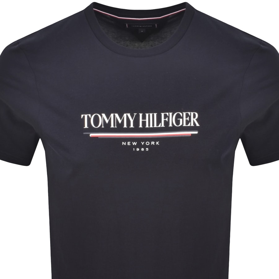 Image number 2 for Tommy Hilfiger Logo Brand Love T Shirt Navy