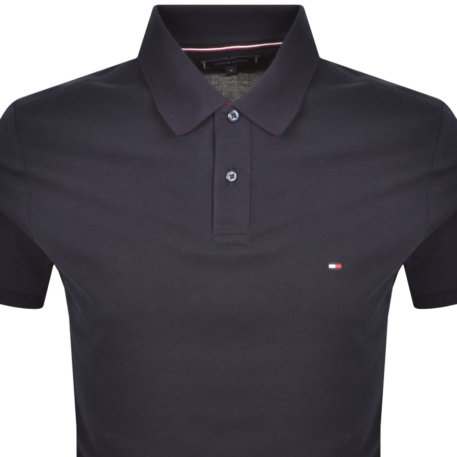 Image number 2 for Tommy Hilfiger Contrast Collar Polo Navy
