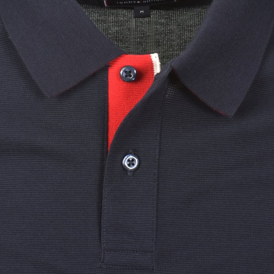 Image number 4 for Tommy Hilfiger Contrast Collar Polo Navy