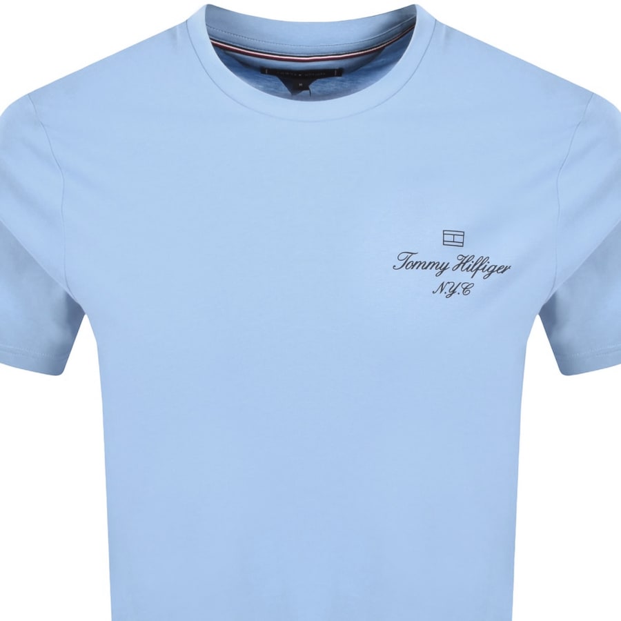 Image number 2 for Tommy Hilfiger Outline Flag T Shirt Cloudy Blue