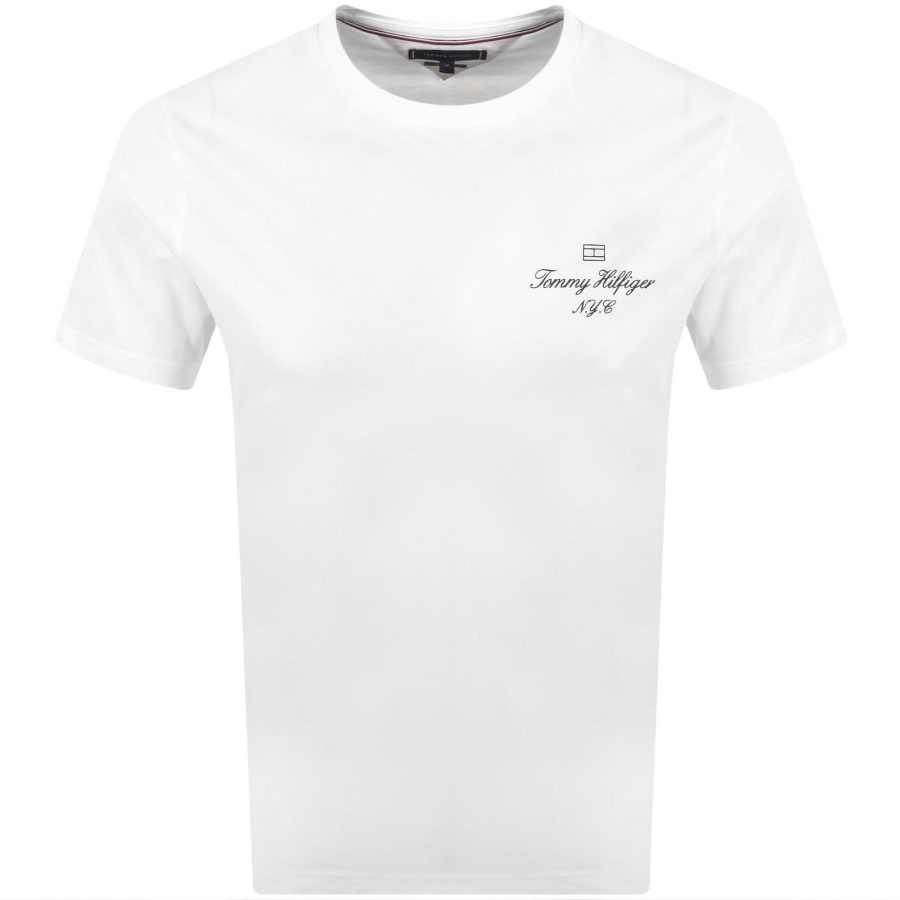 Image number 1 for Tommy Hilfiger Outline Flag T Shirt White