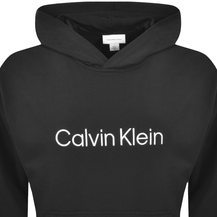 Image number 2 for Calvin Klein Jeans Logo Terry Hoodie Black