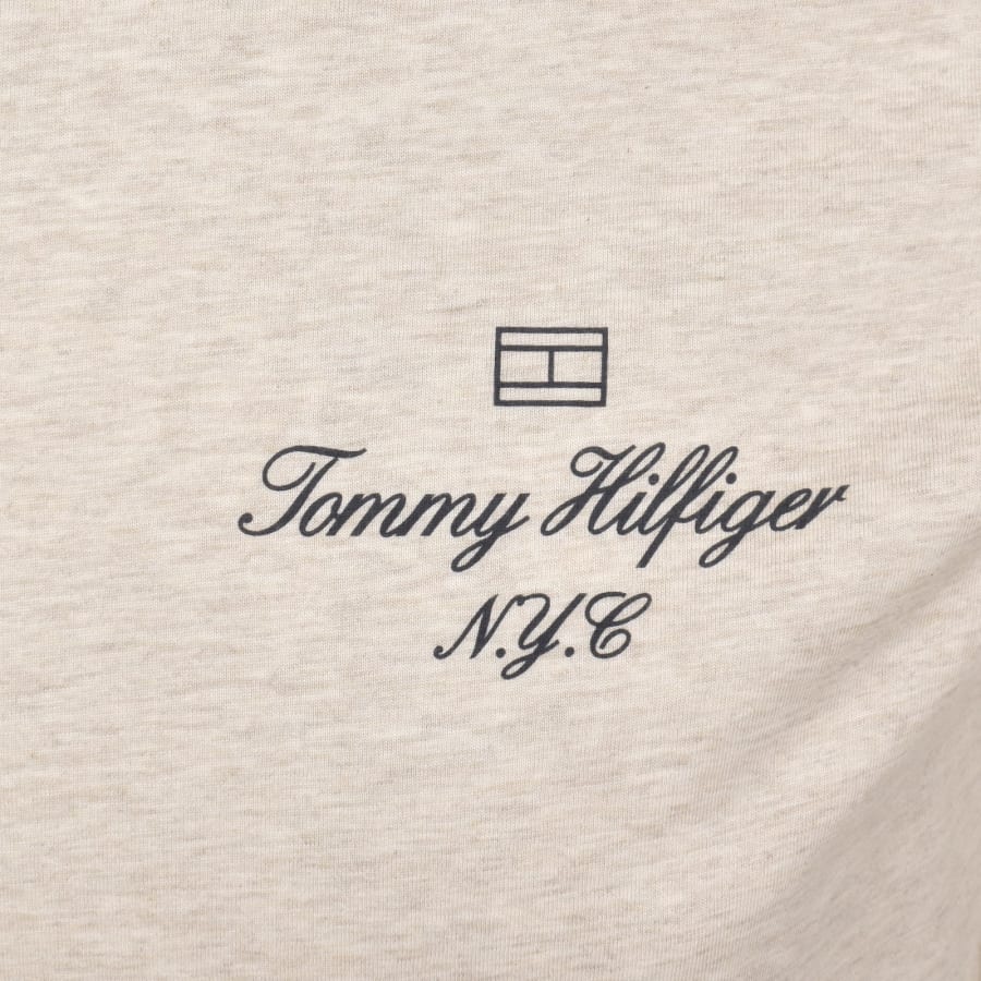 Image number 3 for Tommy Hilfiger Flag T Shirt Heathered Oatmilk