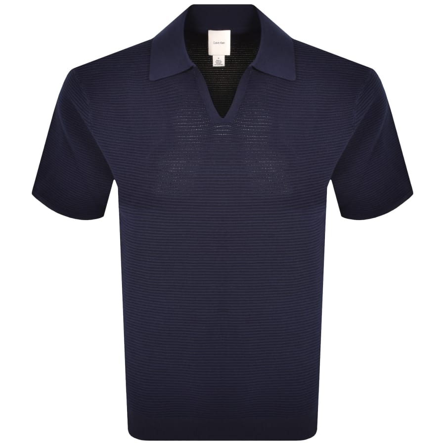 Image number 1 for Calvin Klein Knitted Polo Dark Sapphire