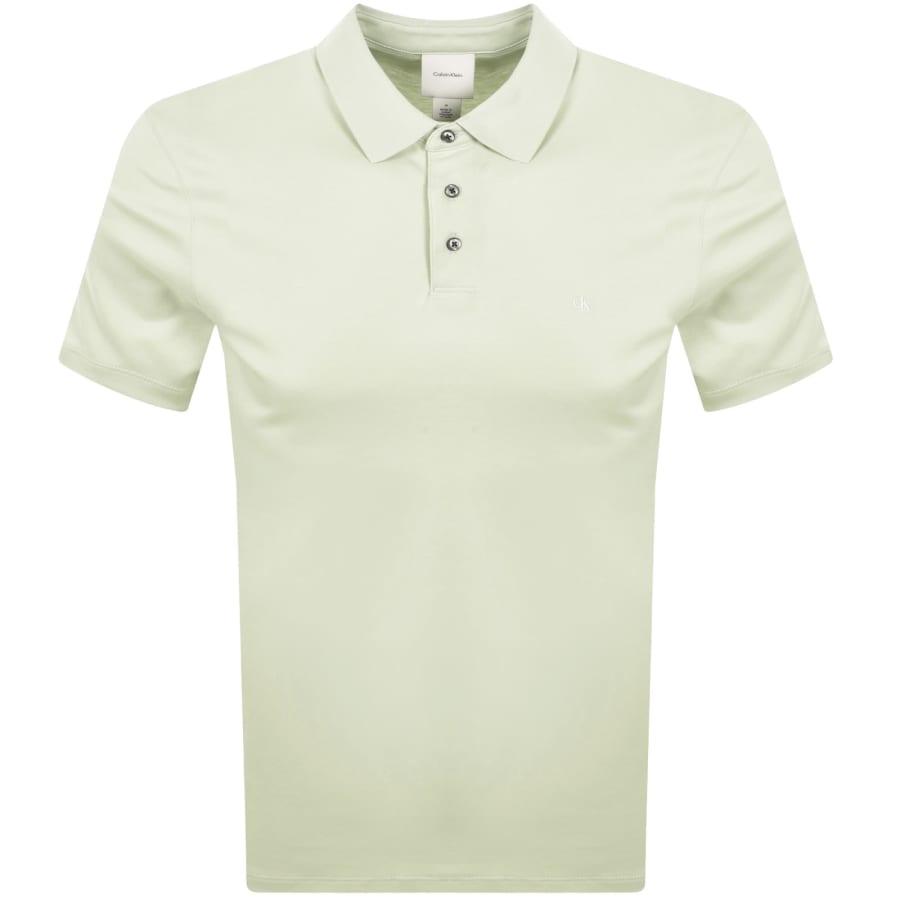 Image number 1 for Calvin Klein Chest Emblem Polo T Shirt Green