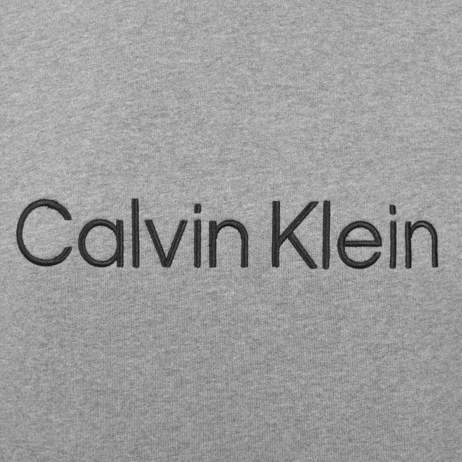 Image number 3 for Calvin Klein Jeans Logo Terry Hoodie Grey