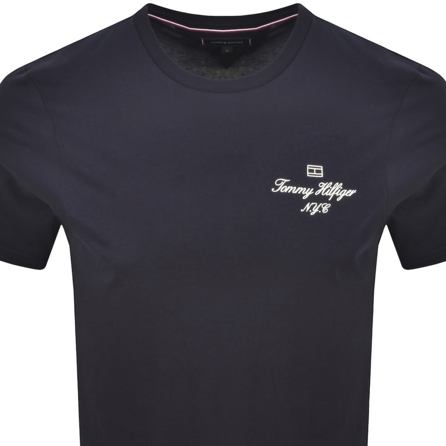 Image number 2 for Tommy Hilfiger Outline Flag T Shirt Navy