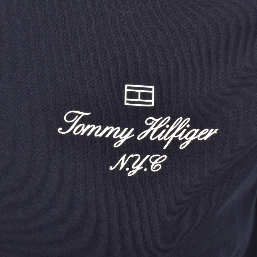 Image number 3 for Tommy Hilfiger Outline Flag T Shirt Navy