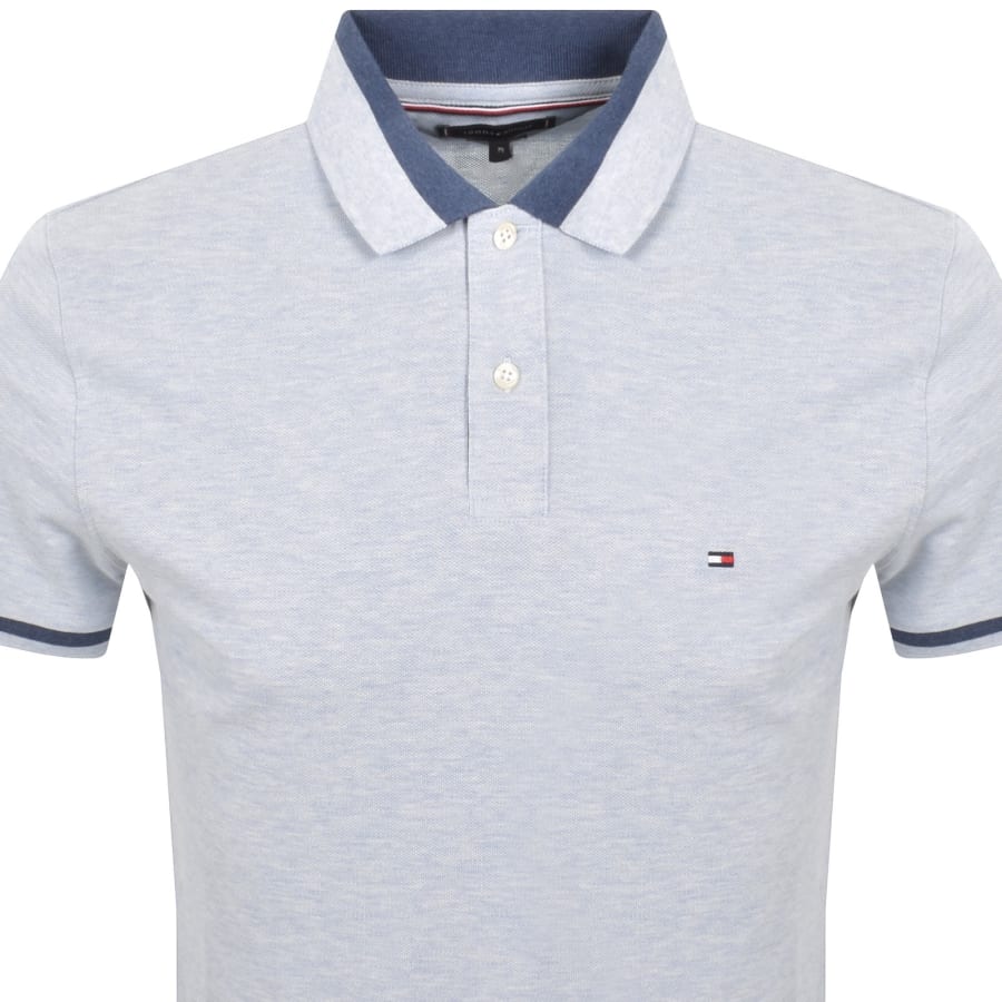 Image number 2 for Tommy Hilfiger Contrast Collar Polo Blue Heather