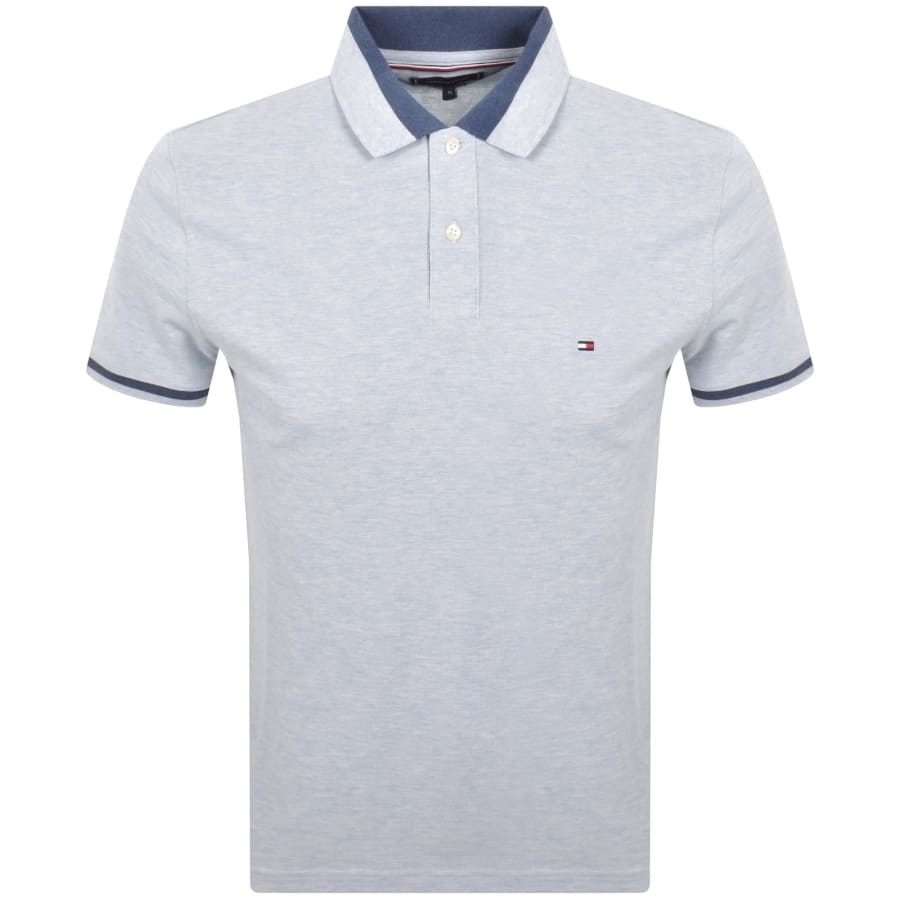 Image number 1 for Tommy Hilfiger Contrast Collar Polo Blue Heather