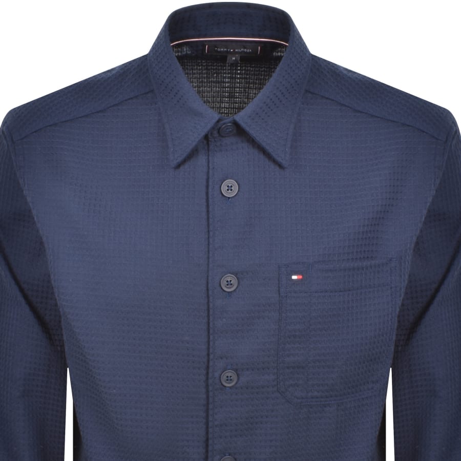 Image number 2 for Tommy Hilfiger Waffle Overshirt Navy