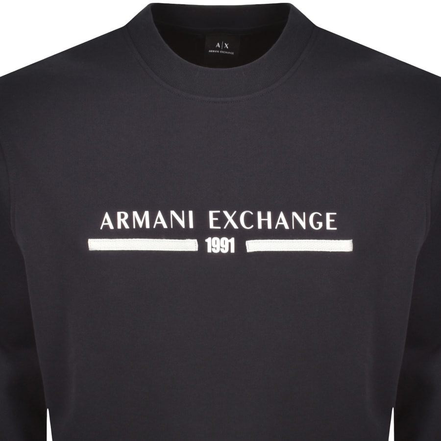 Image number 2 for Armani Exchange Logo Sweatshirt Navy