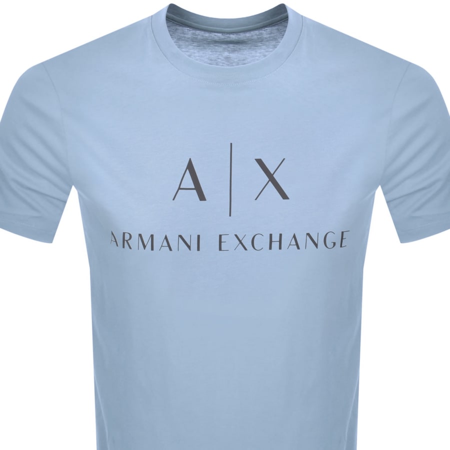 Image number 2 for Armani Exchange Crew Neck Logo T Shirt Blue