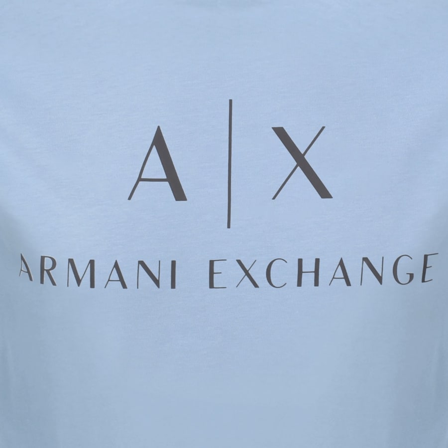 Image number 3 for Armani Exchange Crew Neck Logo T Shirt Blue