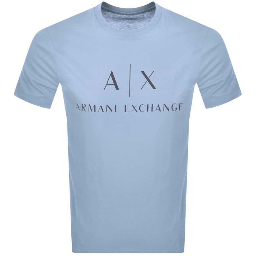Image number 1 for Armani Exchange Crew Neck Logo T Shirt Blue