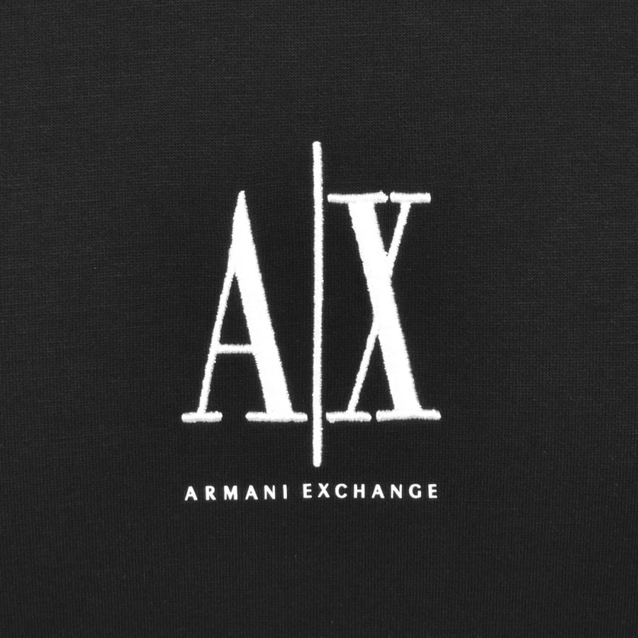 Image number 3 for Armani Exchange Logo Hoodie Black