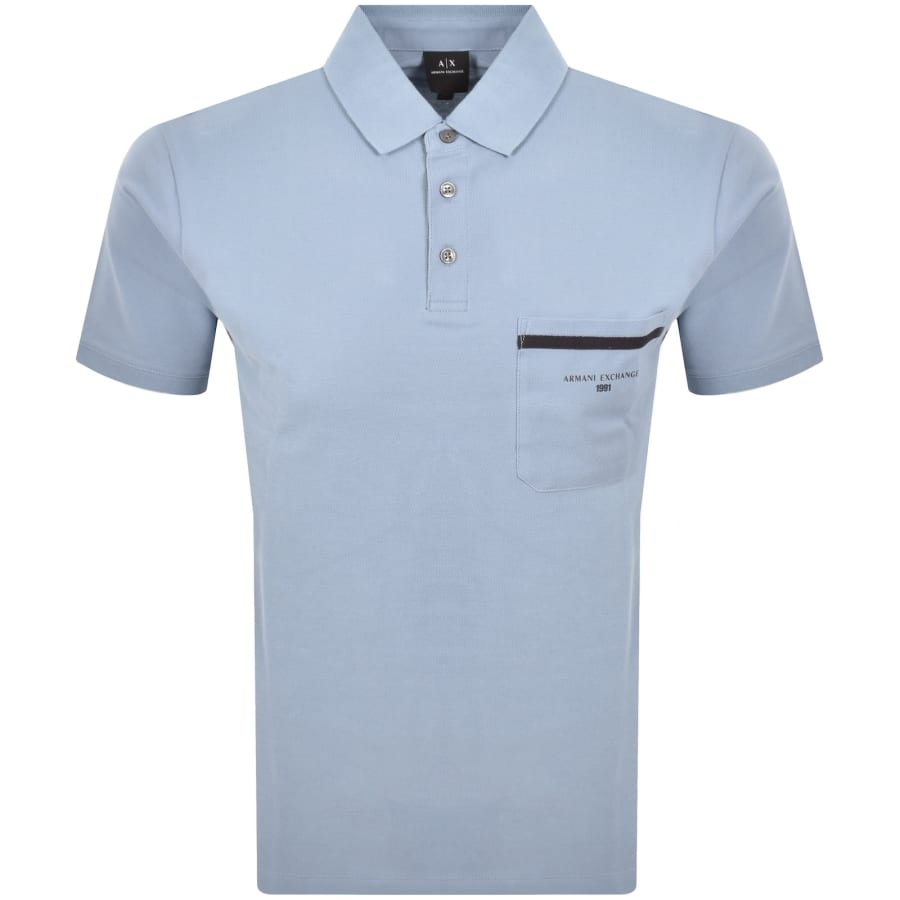 Image number 1 for Armani Exchange Short Sleeved Polo Blue