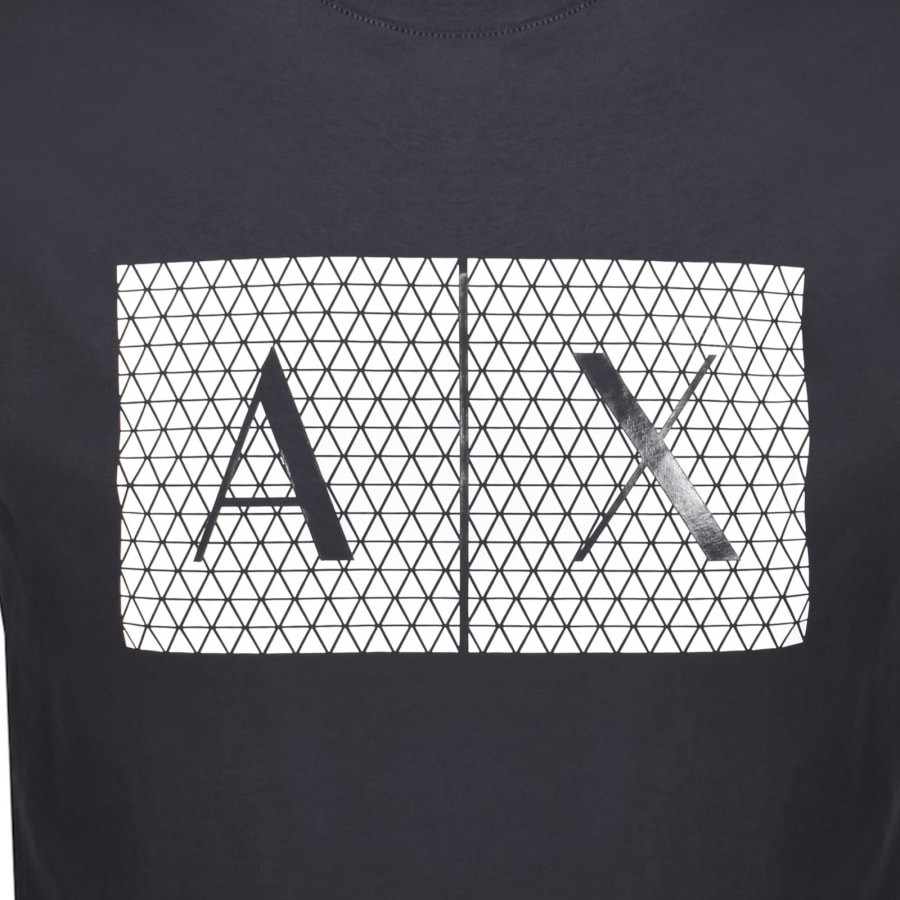 Image number 3 for Armani Exchange Crew Neck Logo T Shirt Navy