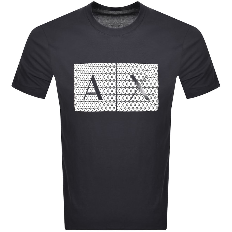 Image number 1 for Armani Exchange Crew Neck Logo T Shirt Navy