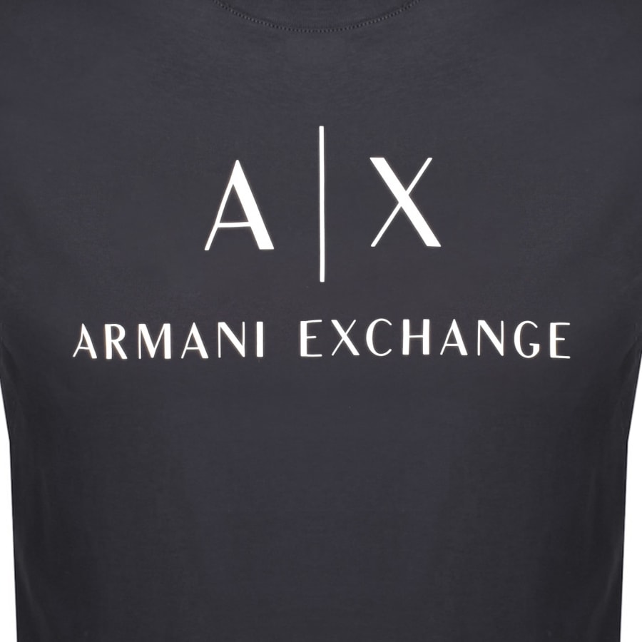 Image number 3 for Armani Exchange Long Sleeve Logo T Shirt Navy