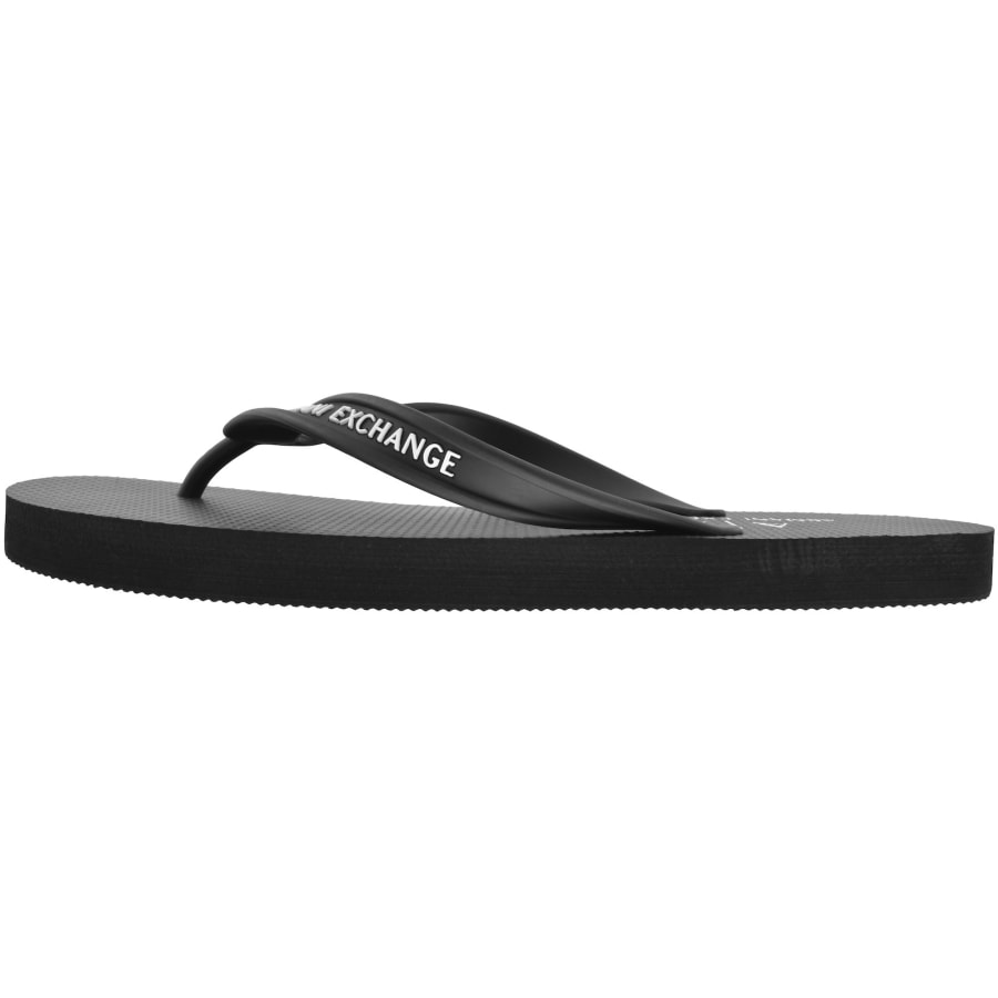 Image number 2 for Armani Exchange Logo Flip Flops Black