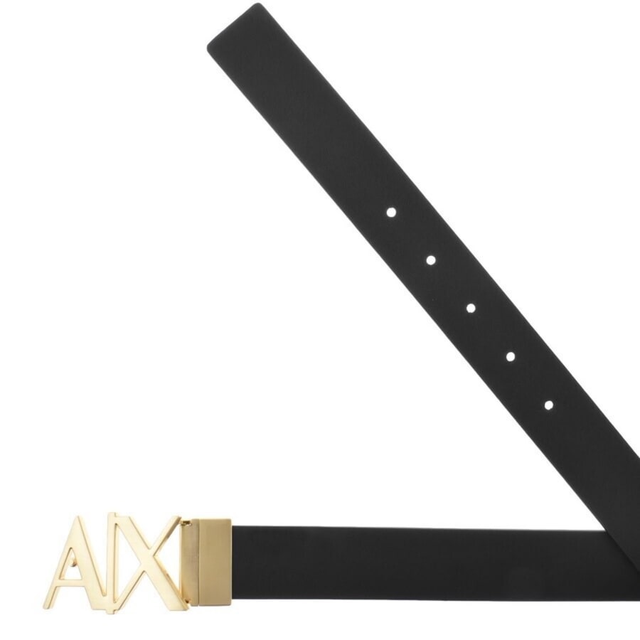 Image number 3 for Armani Exchange Reversible Plate Belt Black