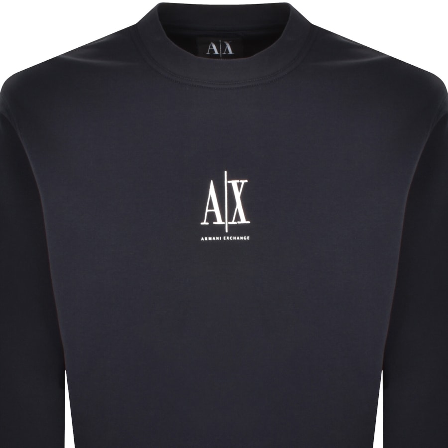 Image number 2 for Armani Exchange Logo Sweatshirt Navy
