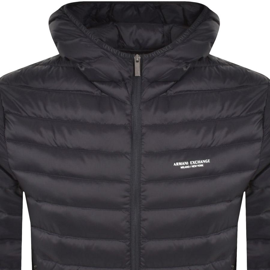 Image number 2 for Armani Exchange Hooded Down Jacket Navy