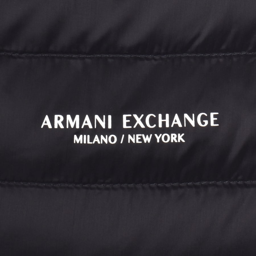 Image number 3 for Armani Exchange Hooded Down Jacket Navy