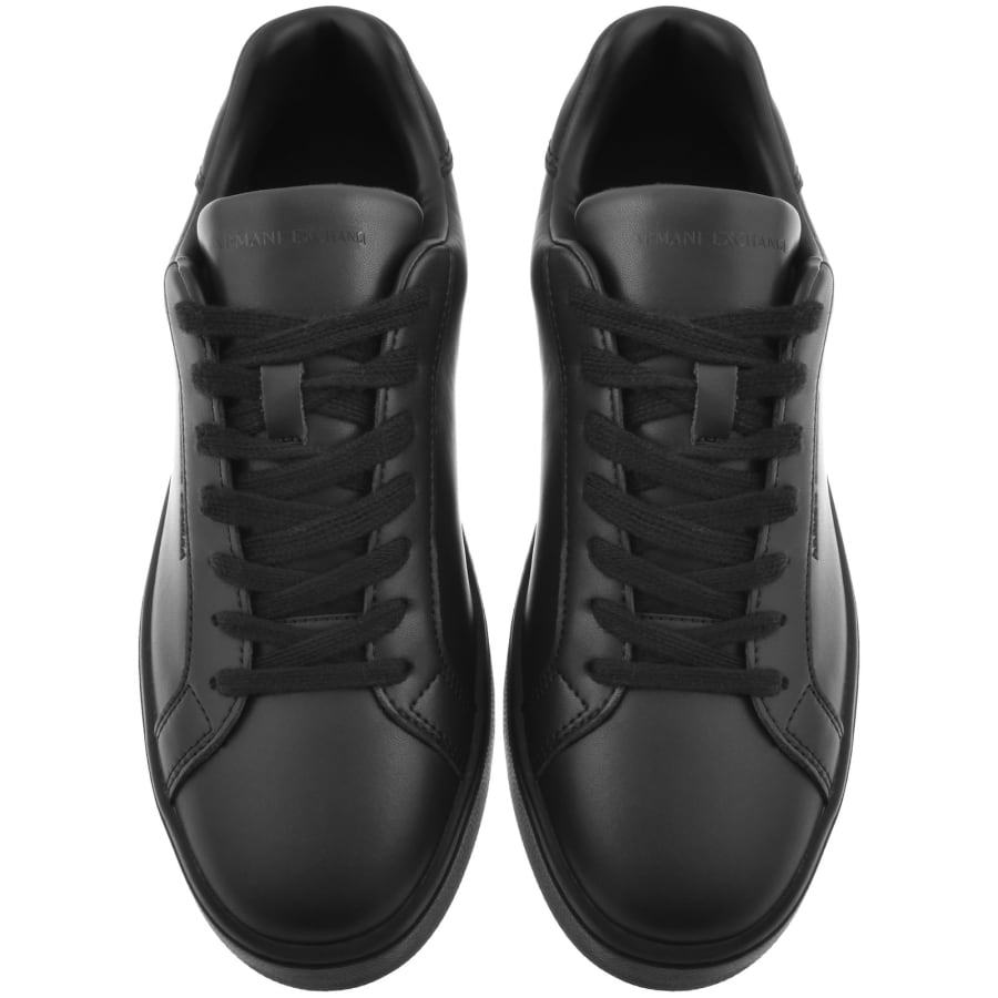 Image number 3 for Armani Exchange Logo Trainers Black