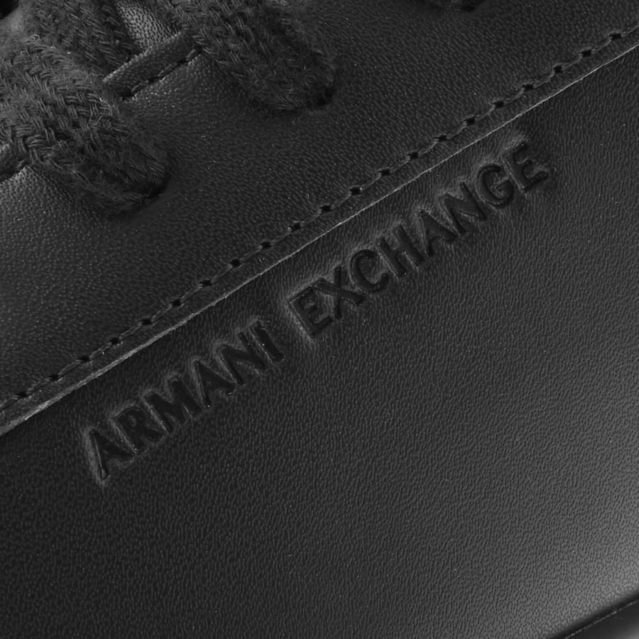 Image number 4 for Armani Exchange Logo Trainers Black