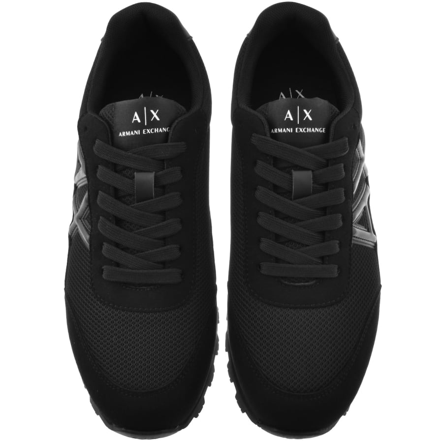 Image number 3 for Armani Exchange Logo Trainers Black