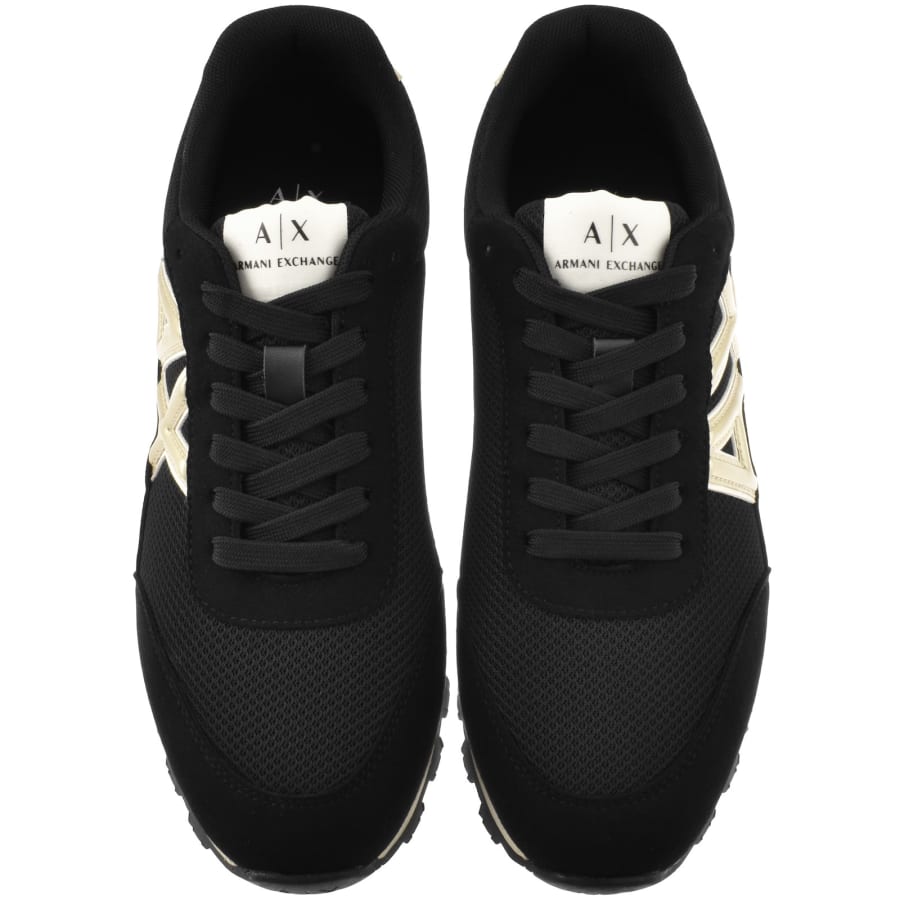 Image number 3 for Armani Exchange Logo Trainers Black