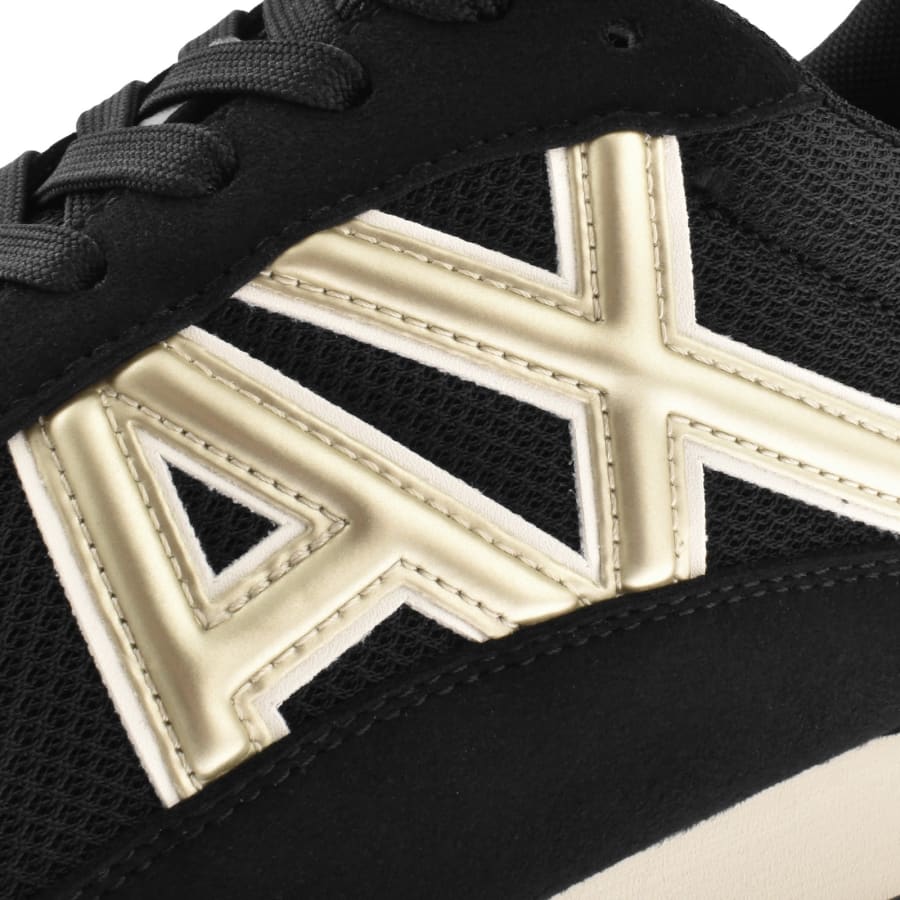 Image number 4 for Armani Exchange Logo Trainers Black
