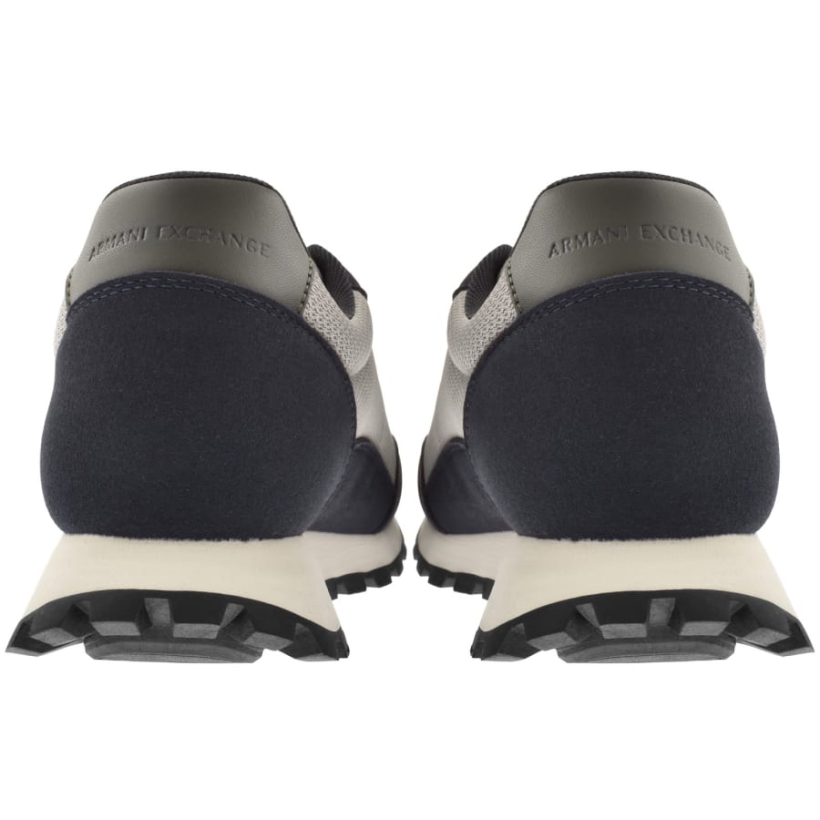 Image number 2 for Armani Exchange Logo Trainers Navy