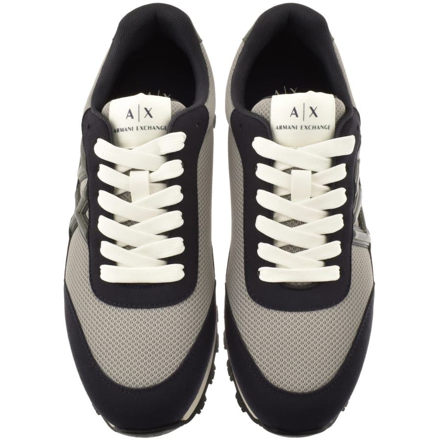 Image number 3 for Armani Exchange Logo Trainers Navy