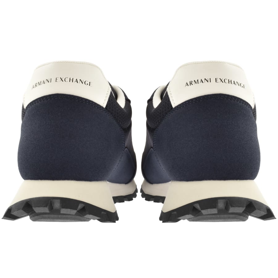 Image number 2 for Armani Exchange Logo Trainers Navy