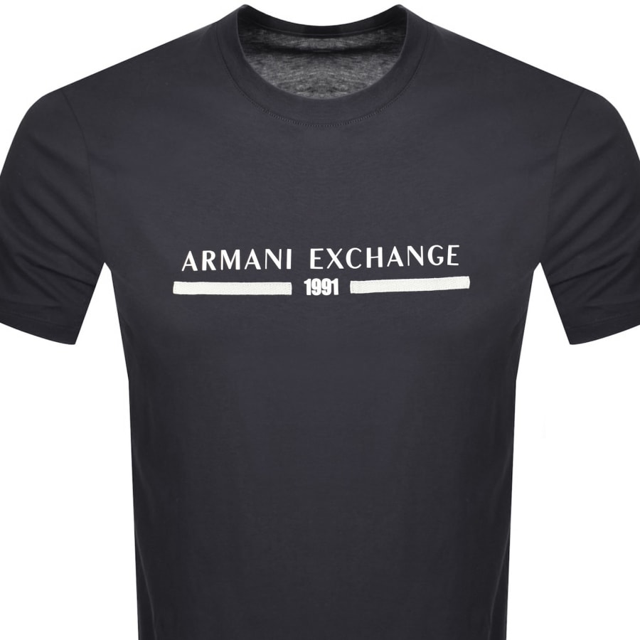 Image number 2 for Armani Exchange Logo T Shirt Navy